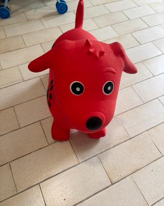 Cane gonfiabile cavalcabile - rosso