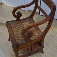 Poltrona scaletta retrattile in mogano II metà 800