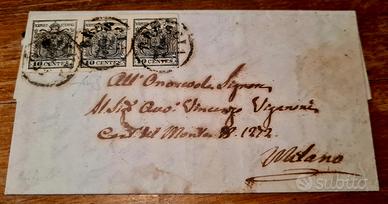 Francobolli su busta antichi stati preunitari