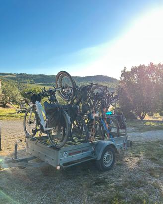 Rimorchio Trasporto Cose + Trespolo per Biciclette