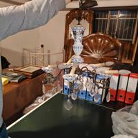 Lampadario Vintage 5 Luci Ceramica Dipinta a Mano