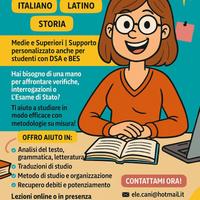 Ripetizioni di italiano, latino, storia, geografia