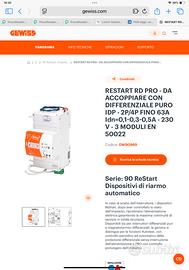 Gewiss GW90968 restart RD PRO