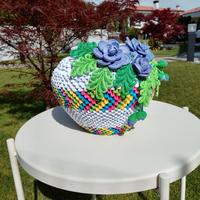 Vaso in origami modulare e "quilling" fatto a mano
