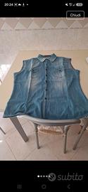 camicia jeans smanicata 