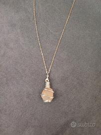 Collana artigianale con Quarzo Rosa – amore e armo