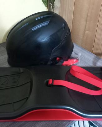 Snowskate e casco per bambino dai 6 ai 12 anni