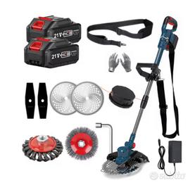 Tagliabordi a batteria con spazzola per erbacce