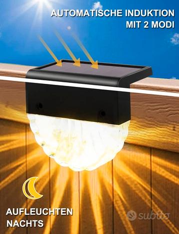 4Pack Luci solari alimentate energia solare Imperm