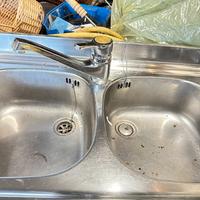 Lavello acciaio inos e miscelatore, sottolavello