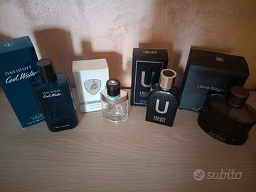 Set 4 bottiglie di profumo vuote firmate
