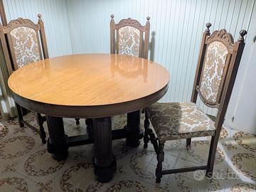 Set Vintage 1970: Tavolo Allungabile e 6 sedie