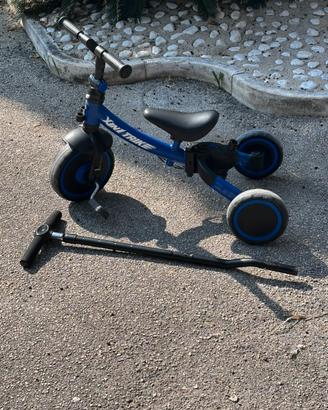 Triciclo evolutivo da triciclo a bicicletta