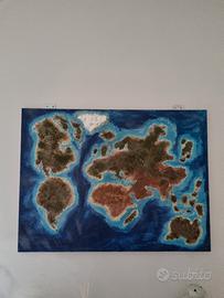 Mappa del mondo in legno