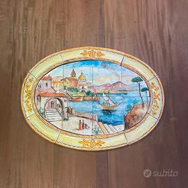 Quadro in Terracotta Dipinto a Mano Napoli/Vesuvio