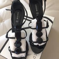 Sandali decollete' Tg. 40 nero lucido