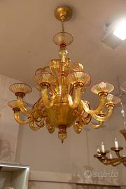 venini  lampadario    in  vetro    10  braccetti