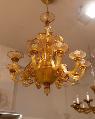 venini  lampadario    in  vetro    10  braccetti