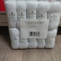 10 gomitoli di Cotone Dmc da 50 gr colore bianco g