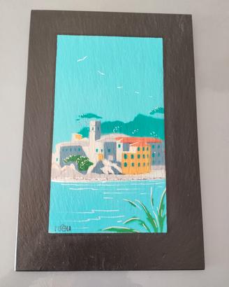 dipinto su ardesia, tecnica e colori liguri