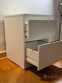 Cassettiera con 2 cassetti, bianco, 40x55 cm