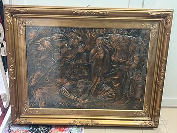 Quadro bassorilievo in rame Nascita di Venere