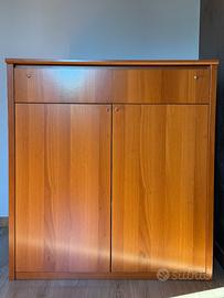 Mobiletto credenza in legno con cassetto e ante