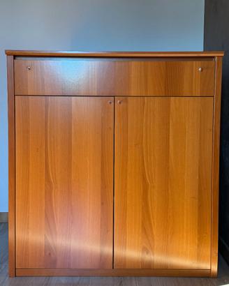 Mobiletto credenza in legno con cassetto e ante