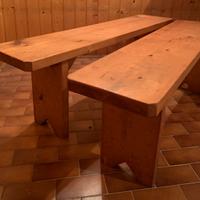 Coppia di panche in larice massello