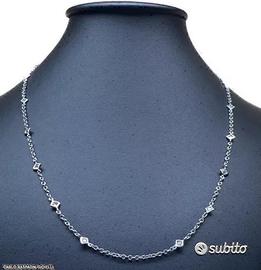 COLLANA IN ORO BIANCO 18kt. CON DIAMANTI NATURALI