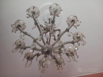 candelabro antico  in vetro  anni  40 
