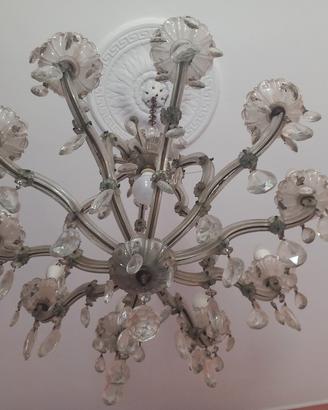 candelabro antico  in vetro  anni  40 