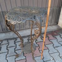 Tavolino liberty + trio pentole in rame antico