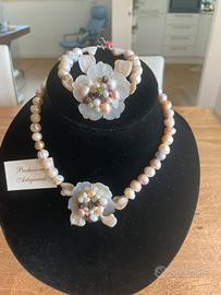 Collana + bracciale Perle Scaramazze chius Argento