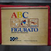 ABC FIGURATO gioco educativo Vintage in legno