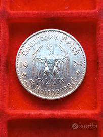 Germania moneta da 5 Reichsmark 1934 F ARG. '900