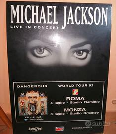 locandina pubblicitaria concerto Michael Jackson