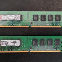 RAM DDR2-800 Kingston da 1GB (due schede - 2GB)