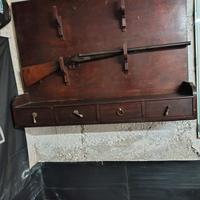porta fucile vintage in legno