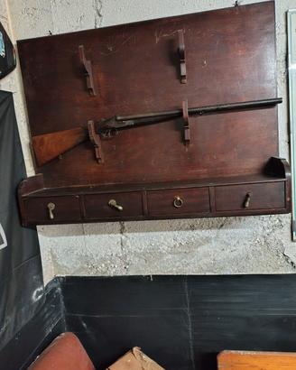 porta fucile vintage in legno