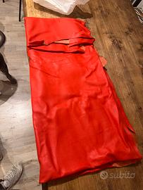 Scampolo Pelle Vera Bovina Rosso Martellato