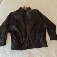 Giacca nera in vera pelle vintage