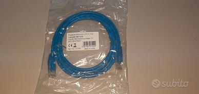 🔵 Cavo Ethernet Patch Cord Cat.6 – 2 metri – Blu