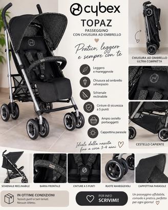 PASSEGGINO CYBEX TOPAZ – CHIUSURA AD OMBRELLO