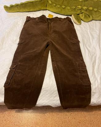 Pantaloni costine con tasche laterali tg 56