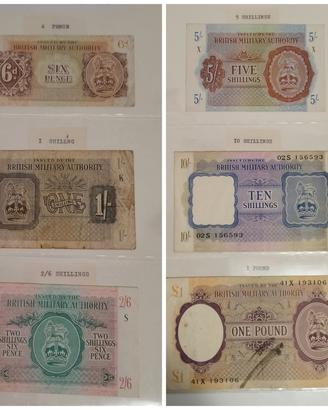 Banconote Italia serie occupazione Inglese 1943