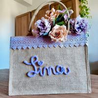 borsa in juta con nome personalizzabile ideale per