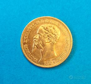 Regno di Sardegna 20 Lire 1856 Genova, oro, qFDC