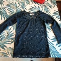 Maglia Abercrombie Fitch donna pizzo blu tg s