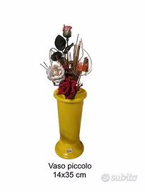 Vaso portafiori piccolo colore giallo 14x35